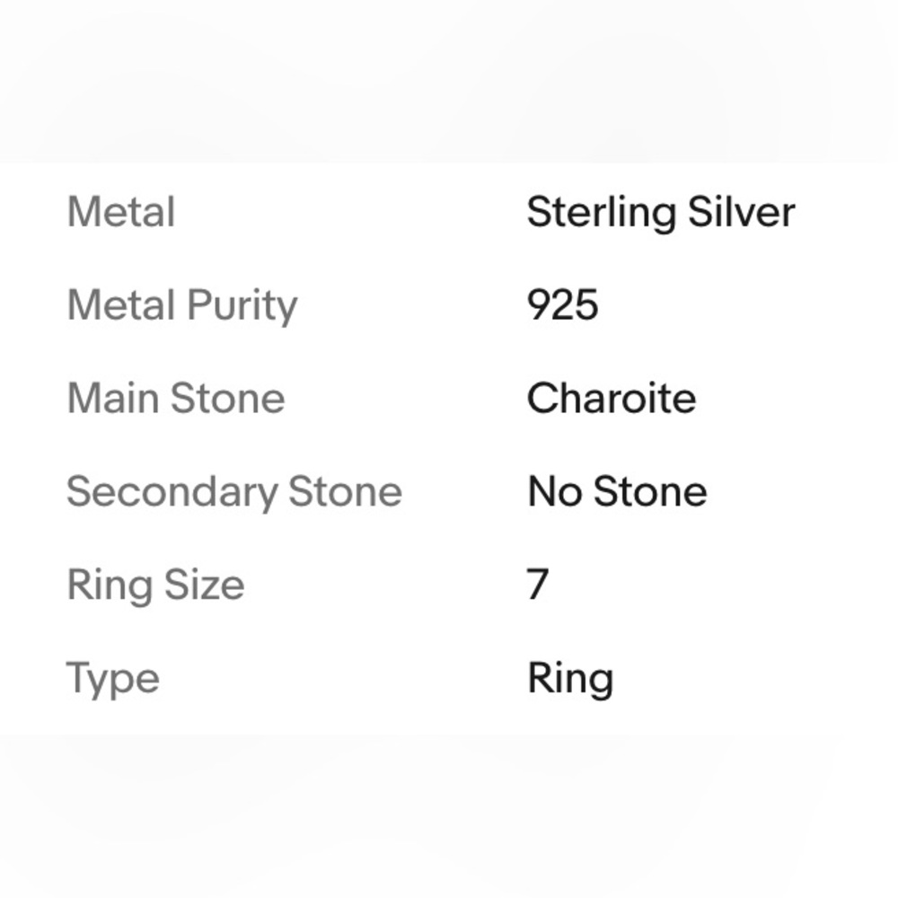CHAROITE RING - Picture 9 of 10